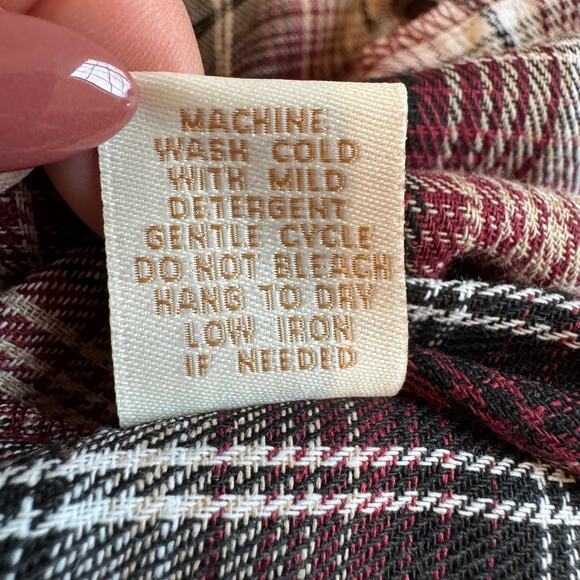 Eden & Olivia Red Plaid Flannel Belted Maxi Skirt NEW Medium - Picture 8 of 11